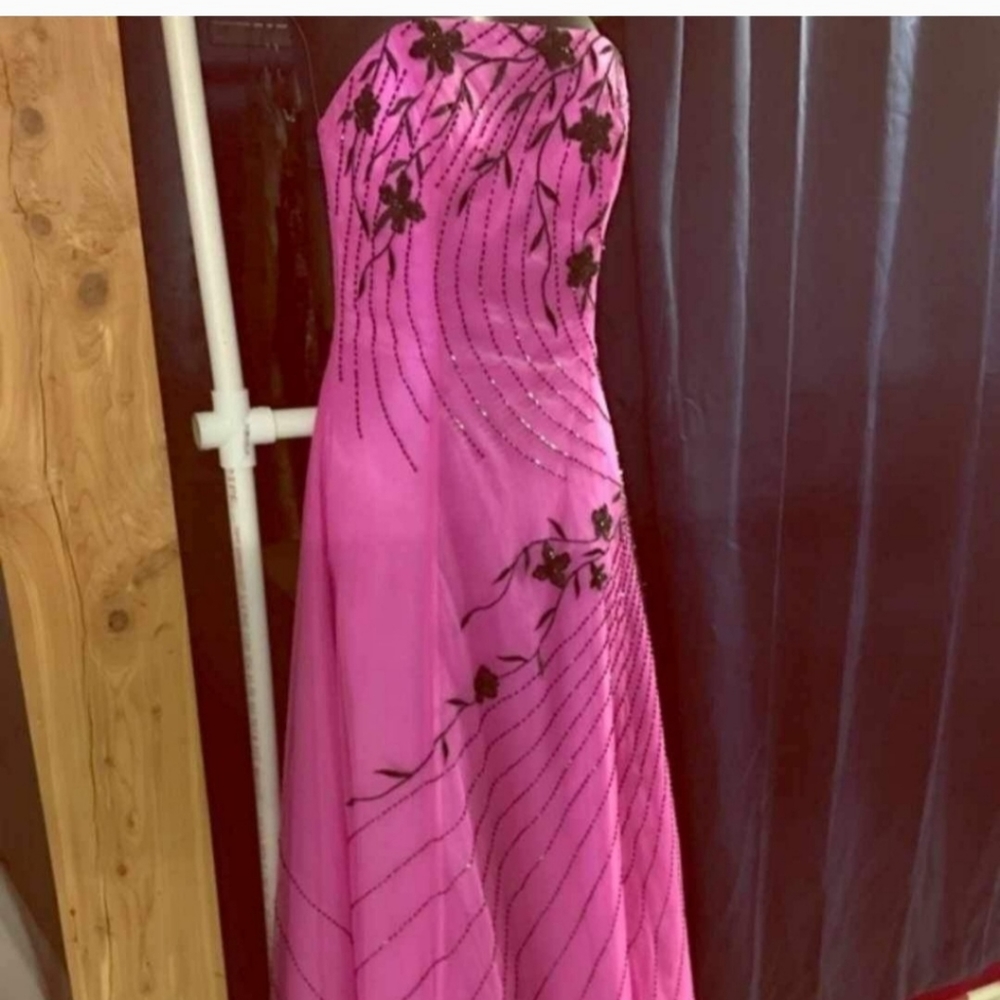 David's bridal pink long dress sz S